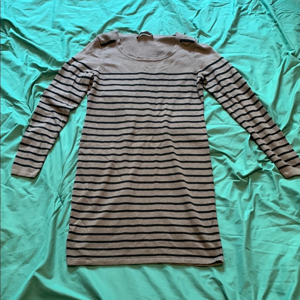Striped Long Sleeve Sweater Dress